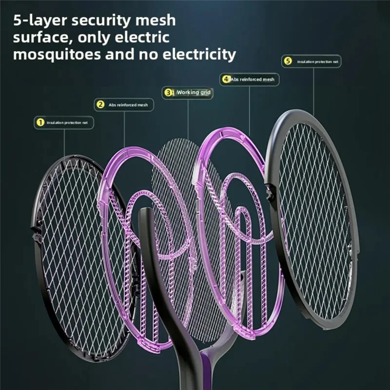 

B58B-телескопическая электрическая мухобойка от комаров с телескопическим стержнем, портативная для внутреннего и наружного использования