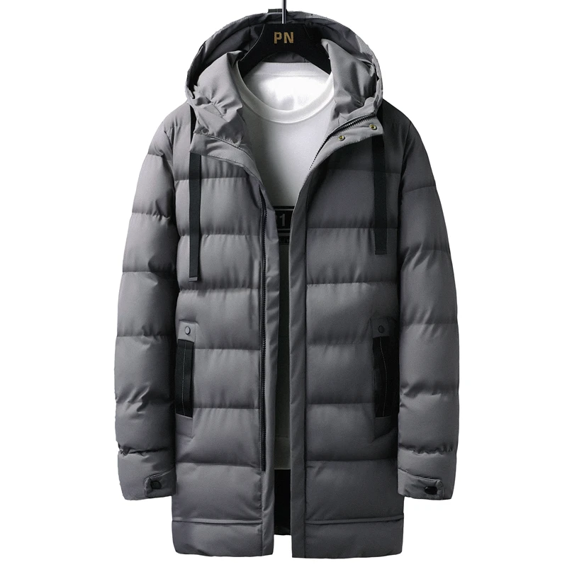 Puffer Jacket Men Thick Warm Winter Jackets Hooded Long Coats Fashion Casual Cotton Padded Parkas Man Outwear Clothing Top