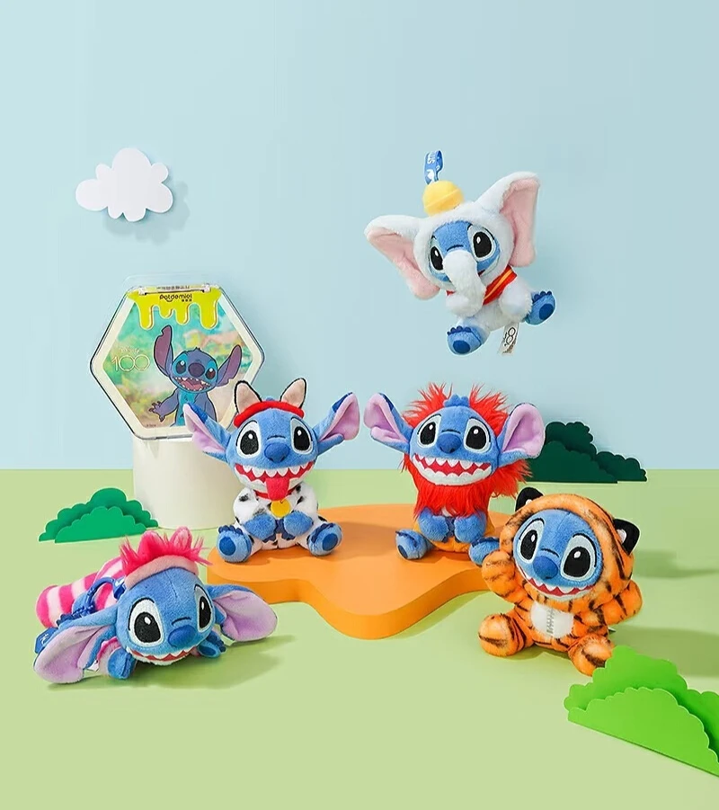 

Potdemiel 9-11cm Stitch Cross Dressing Adventure Blind Box Pendant Doll Limited Edition Toy Keychain Pendant Stuffed Doll