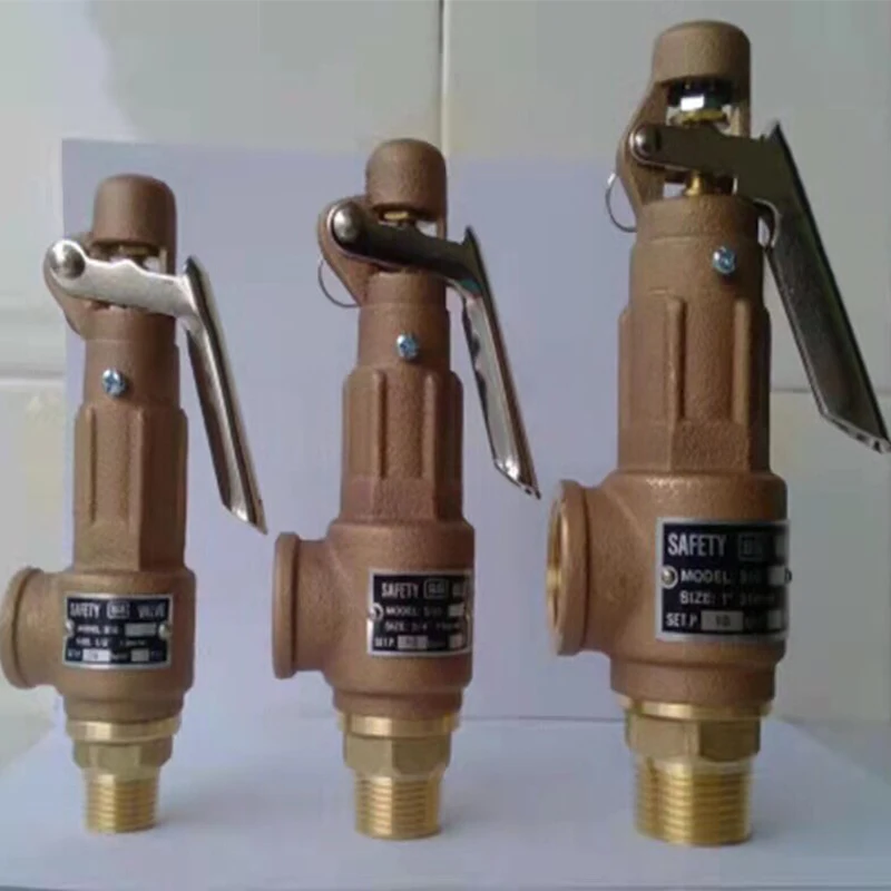 Brass safety valve with handle for pressure tank spring type Temperature & Pressure Relief safty valves for boiler