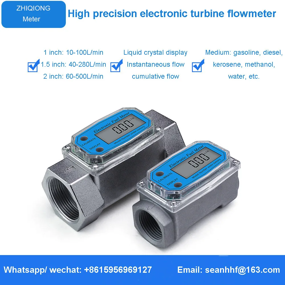 

Digital Turbine Flow Meter Flowmeter Gauge Caudalimetro Electronic Flow Indicator Sensor Counter Petrol Fuel Plomeria Water