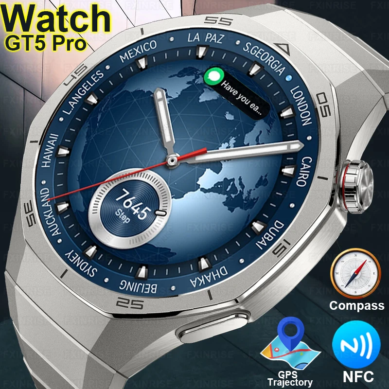 

For Huawei Watch GT5 Pro Smart Watch 1.53 Inch HD AMOLED Screen NFC GPS Tracker Bluetooth Call Health Monitoring Watch Men Women