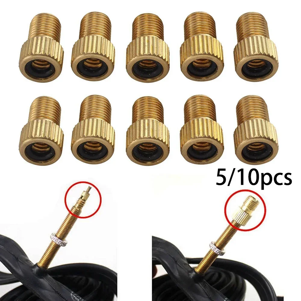 5/10PCS  Bicycle Copper Valve Adapter Dv Sv French To Dunlop Car Valve Car Pump Mountain Road Bike Accessories Easy Installation