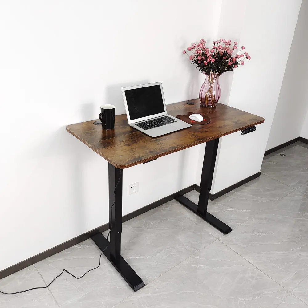 Single Motor Height Adjustable Two Stage Legs Electric Lifting Sit Stand Office Desk