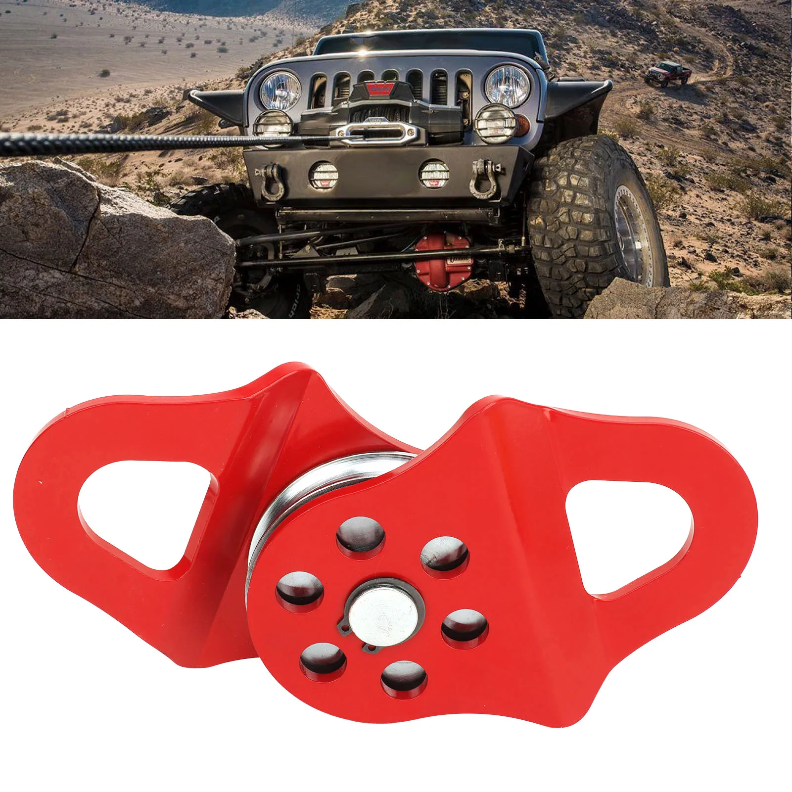 3T Snatch Block Towing Pulley for Heavy Duty Winch Breaking Force Synthetic Rope Steel Cable for Sheave Reliable for UTV Tractor