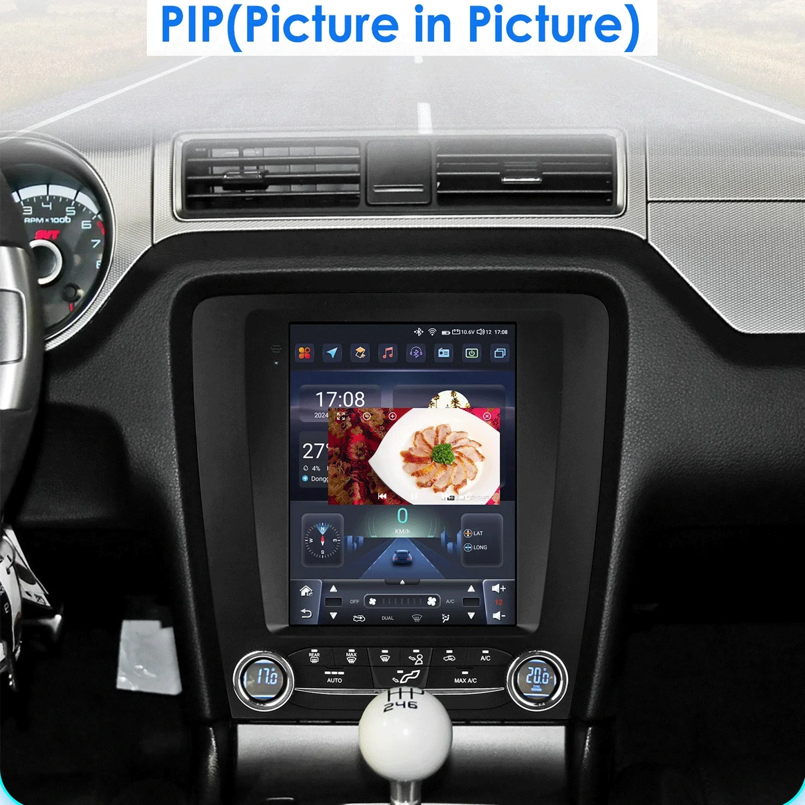 Hizpo Android dla Ford Mustang V S-197 2010 2011 2012 2013 2014 Radio Stereo Ekran Multimedialny Carplay Odtwarzacz Samochodowy Nawigacja GPS