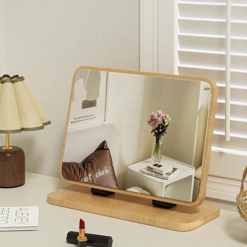 

Makeup Home bedroom Desktop desktop Rotatable vanity Student dormitory Wooden portable body mirror