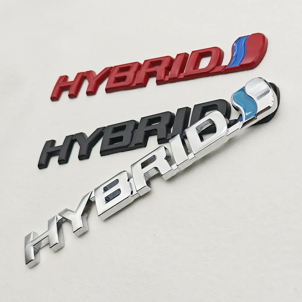 تصفيف السيارة ثلاثية الأبعاد المعادن الهجين شعار جذع شارة الحاجز ملصق الجسم ملصق مائي اكسسوارات لتويوتا بريوس كامري كراون أوريس Rav4 CRV #6