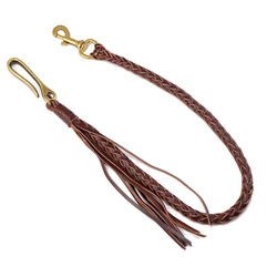Punk Hip Hop Genuine Leather Wallet Chain Handmade Braided Cowhide Biker keyChain Pants Chain