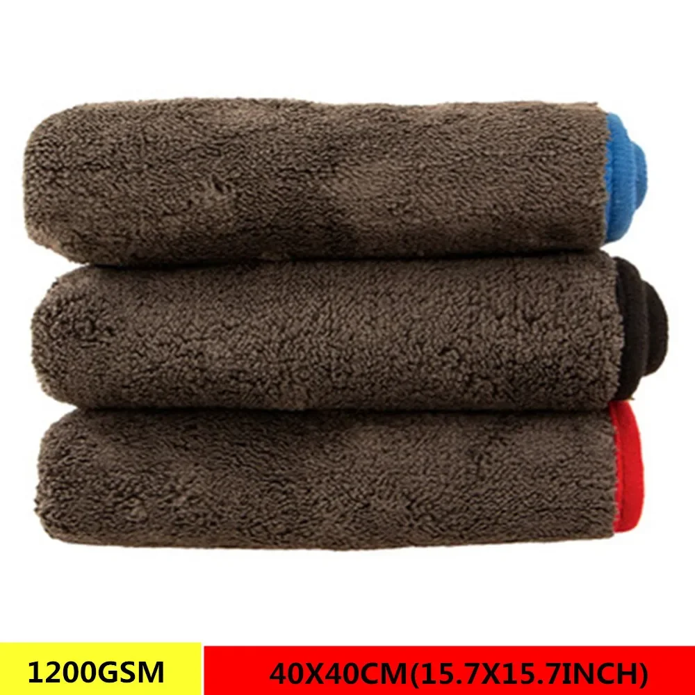 

1200GSM Car Wash Detailing Microfiber Cleaning Towel Car Cleaning Drying Cloth Super Thick Car Washing Home Care Cloths Tool