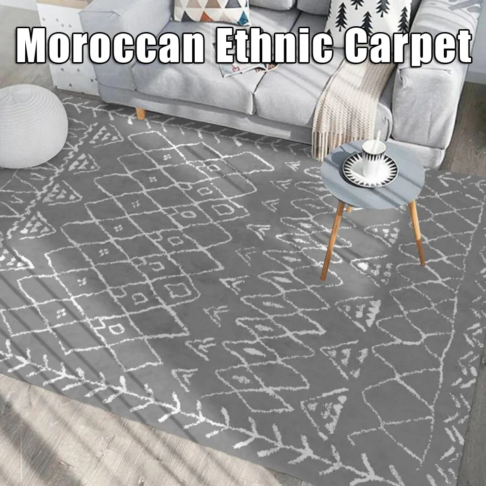 

Moroccan Vintage Carpet Bedroom Non-Slip Soft Rug Laundry Room Living Room Sofa Floor Mat Rug Bedroom Home Decoration Carpets