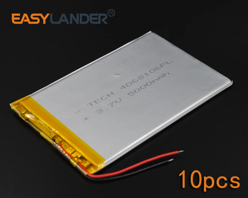 

10pcs/Lot 3.7V 5000mAh 4068106 Rechargeable li Polymer Li-ion Battery For Bluetooth Notebook E-Book Power Bank Portable Consumer