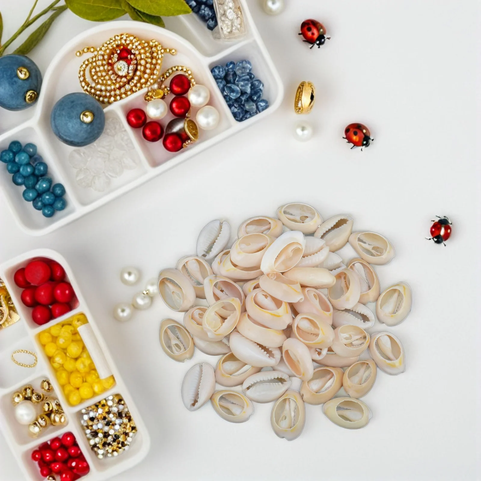 

50Pcs Natural Sea Shell Pendants Large Size Durable DIY Jewelry Making Charms Necklace Bracelet Earrings Accessories