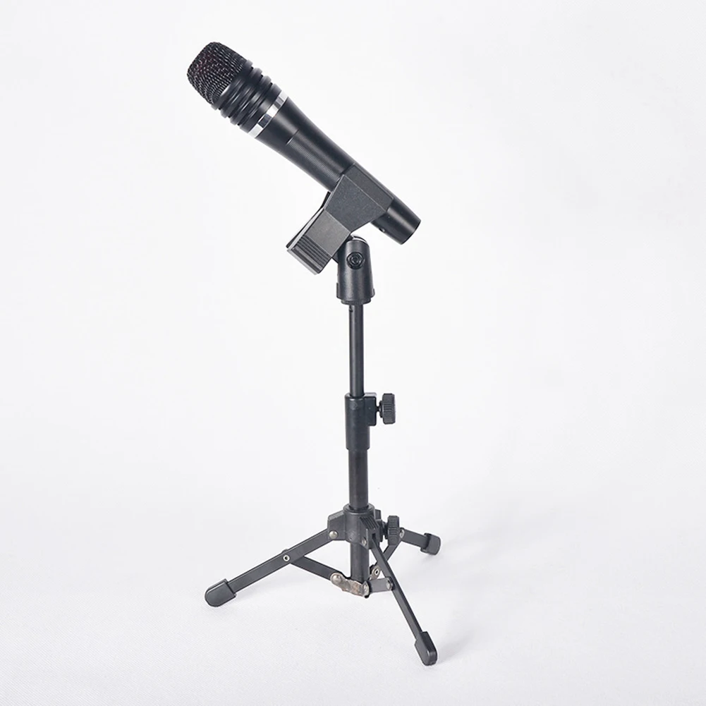 ABJM-Mini Tabletop Tripod Microphone Mic Stand Holder With Threaded For Meetings Lectures Speaking And Ect