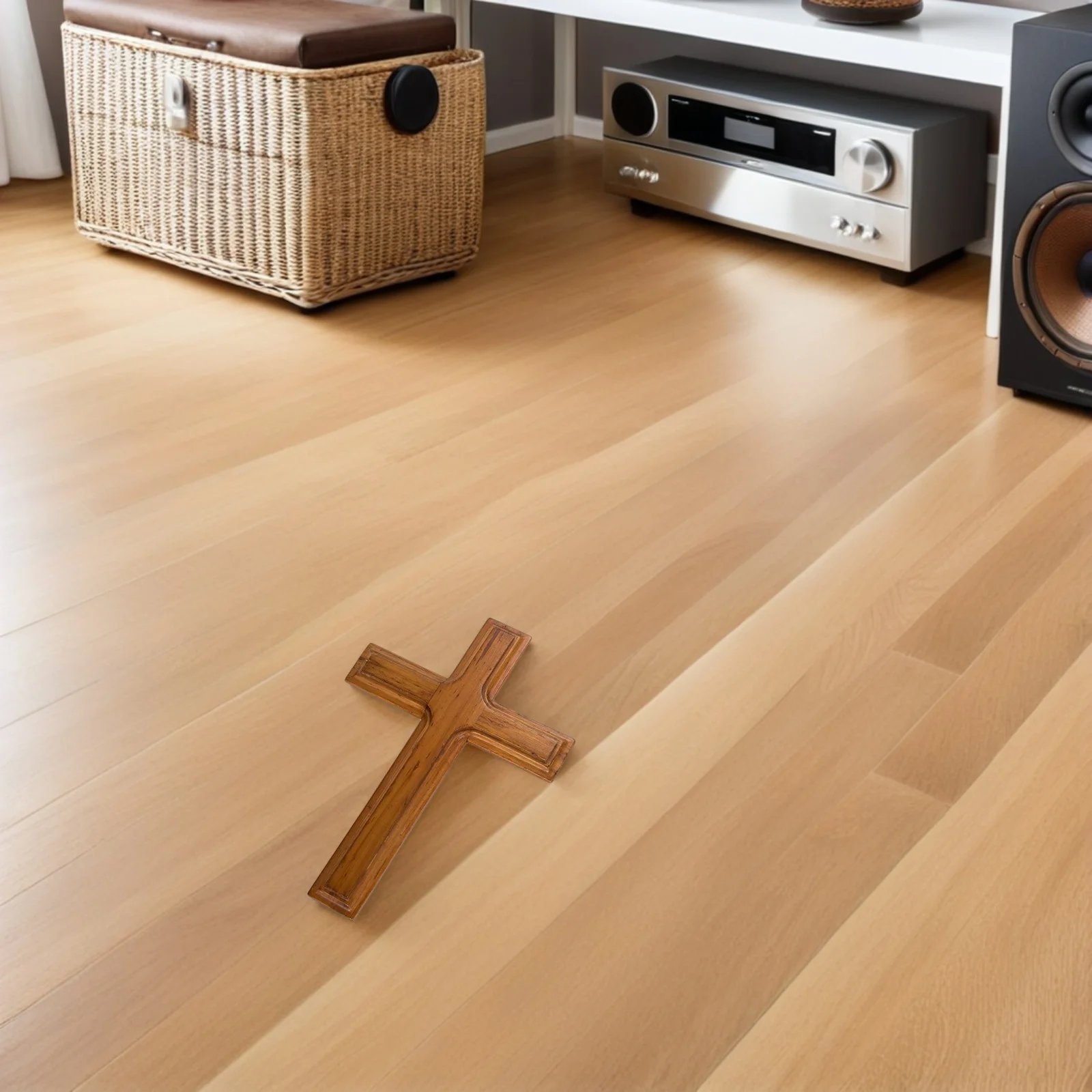 

Wooden Cross Wall Decor Solid Wood Natural Grain Religious Art For Living Room Bedroom Church Office Beige Party