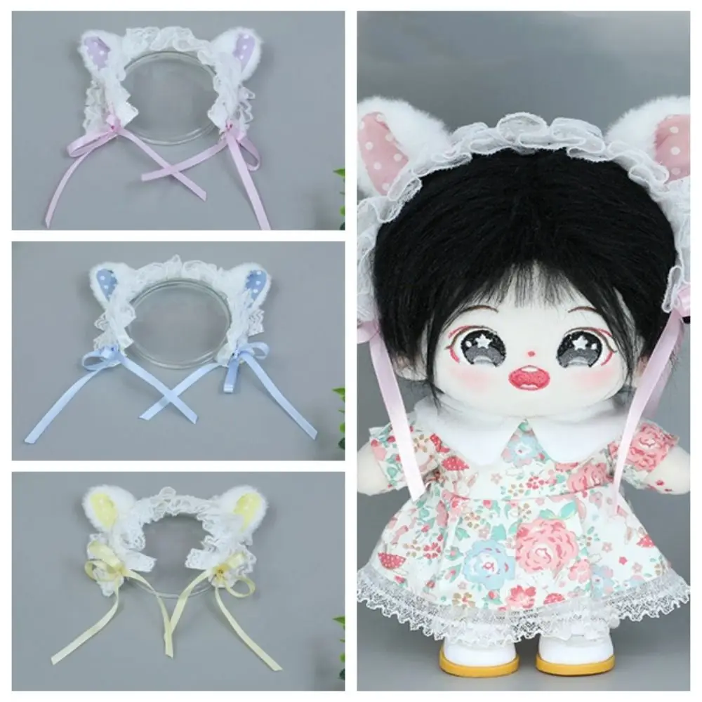 Hair Accessories Cotton Doll Headwear Ear Delicate Workmanship Hair Band Doll Headband Cute Cat Ears Lace Bow Ears Rabbit