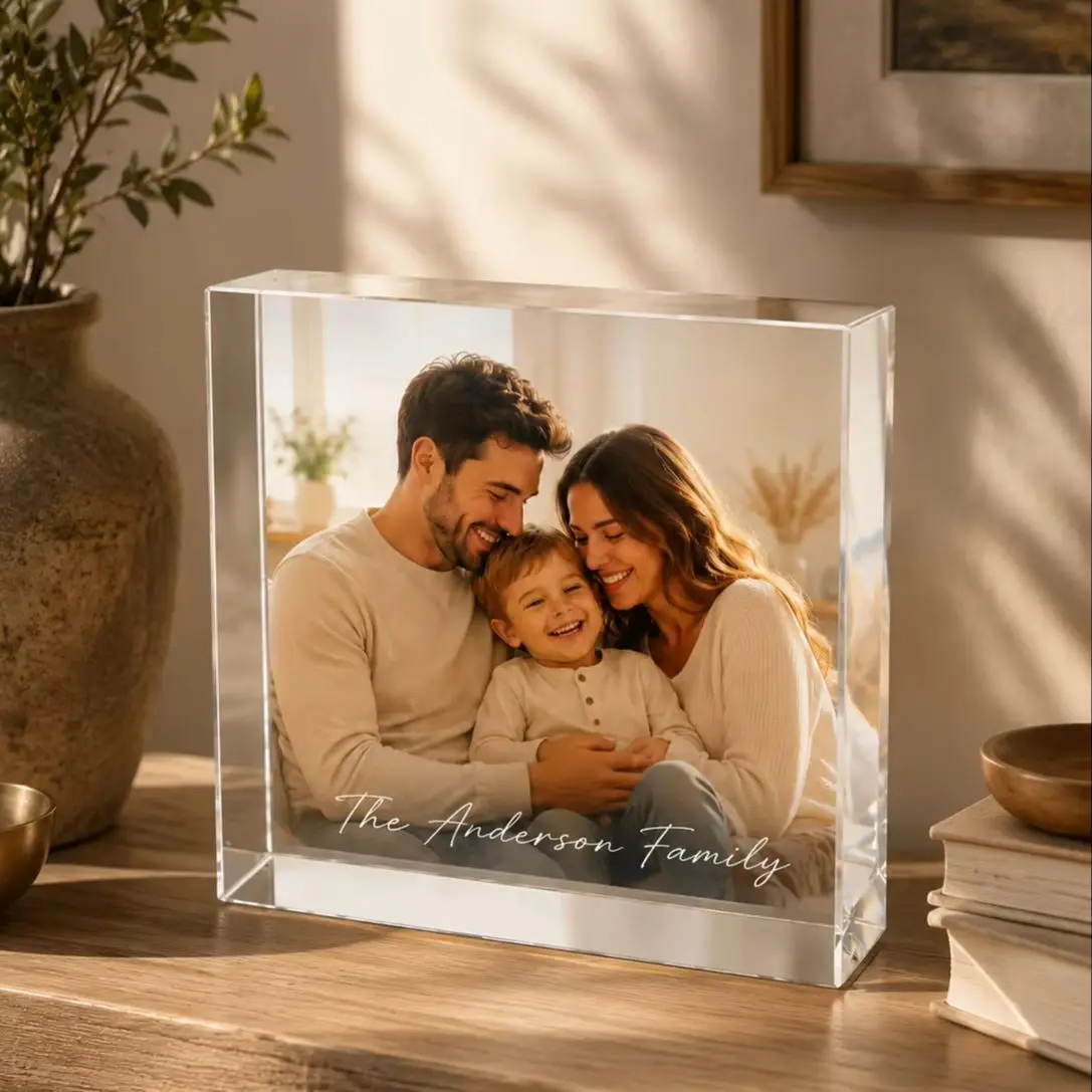 Custom Acrylic Tabletop Decorations Featuring Personalized Photos, Artistic images, Couple Portraits, or Family Photos—Perfect