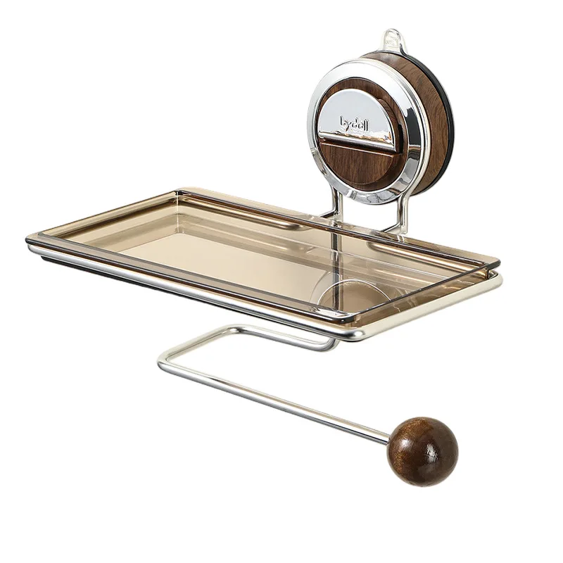 Zml punch-free suction cup toilet paper holder - wall mounted tissue dispenser