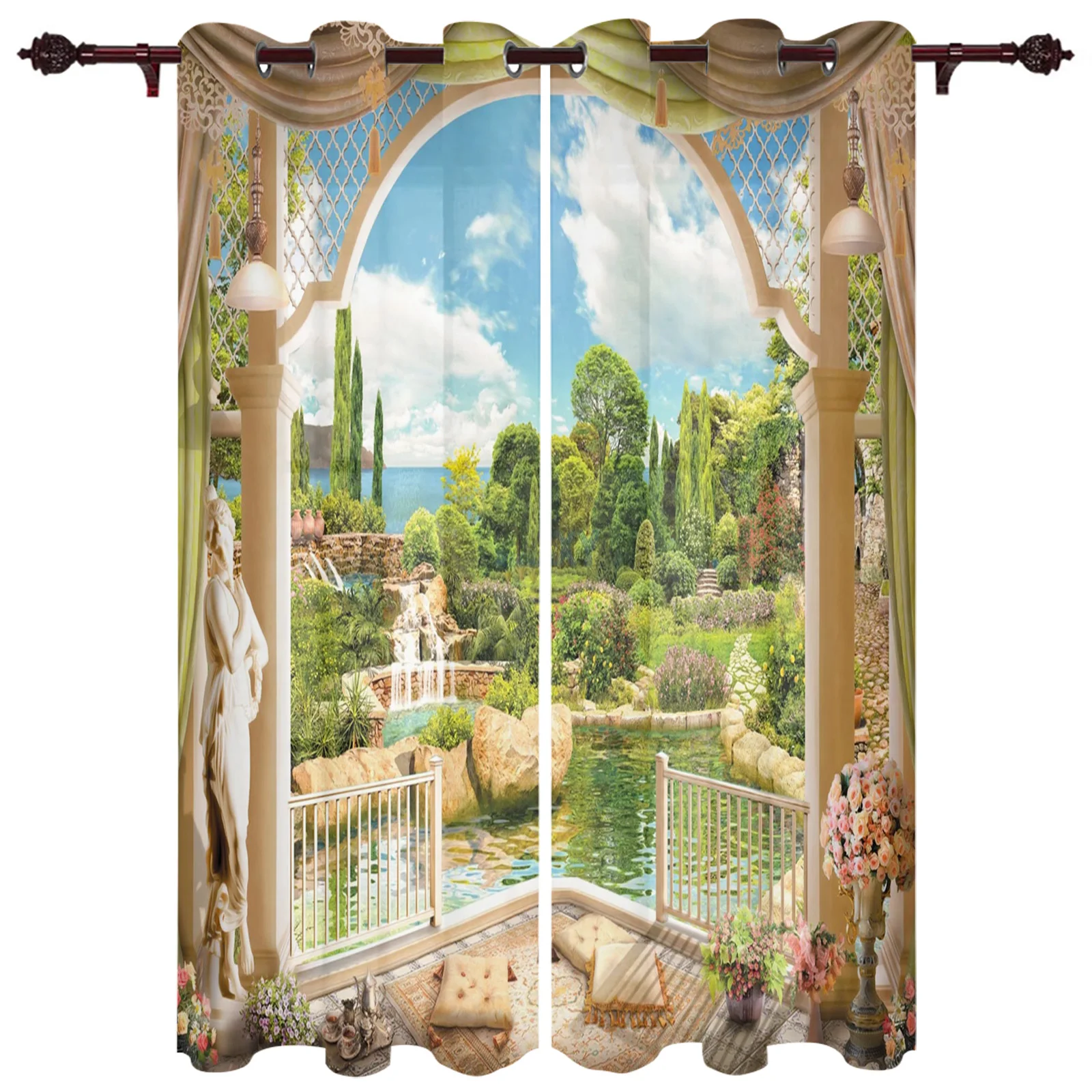 

Outdoor Curtains Garden Balcony View Living Room Kitchen Curtain Drape For Patio Garden Gazebo Yard Valance Cutains