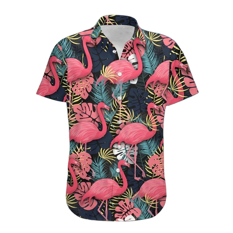 Hawaiian Men\'s Floral Casual Korean Shirt Print Short Sleeve Summer Beach Vacation Fashion Lapel Sale Cheap Mens Shirt Clothes