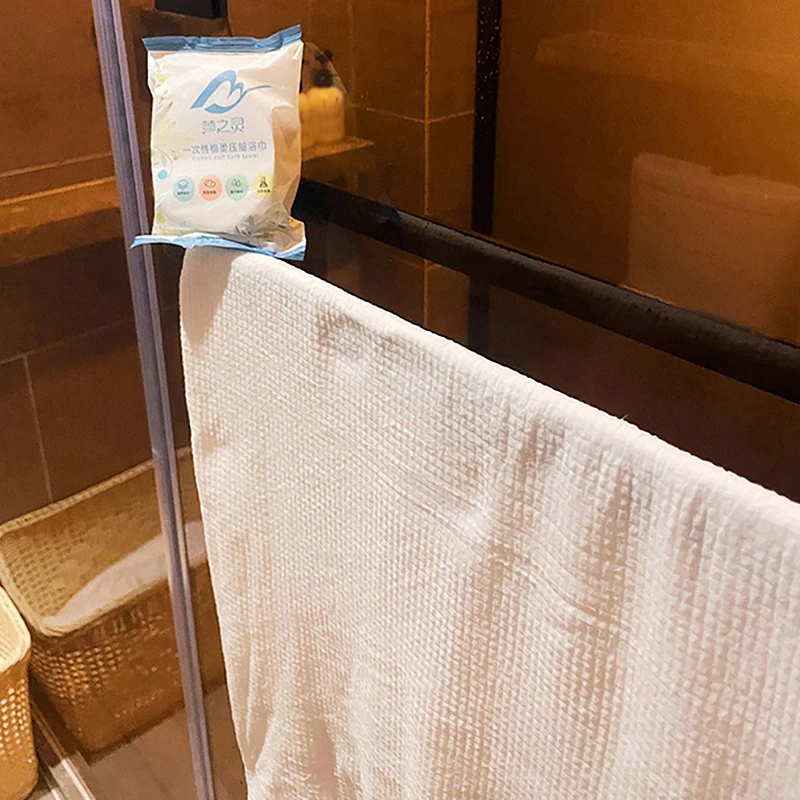 1 pçs grandes toalhas de banho descartáveis toalhas comprimidas toalhas de algodão de viagem portátil viagem essencial chuveiro lavável toalhas