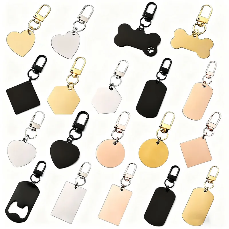 Keychain Sublimation Blank Keyring Key Chain Round&Heart Shape Blank Key Ring For Custom Wholesale