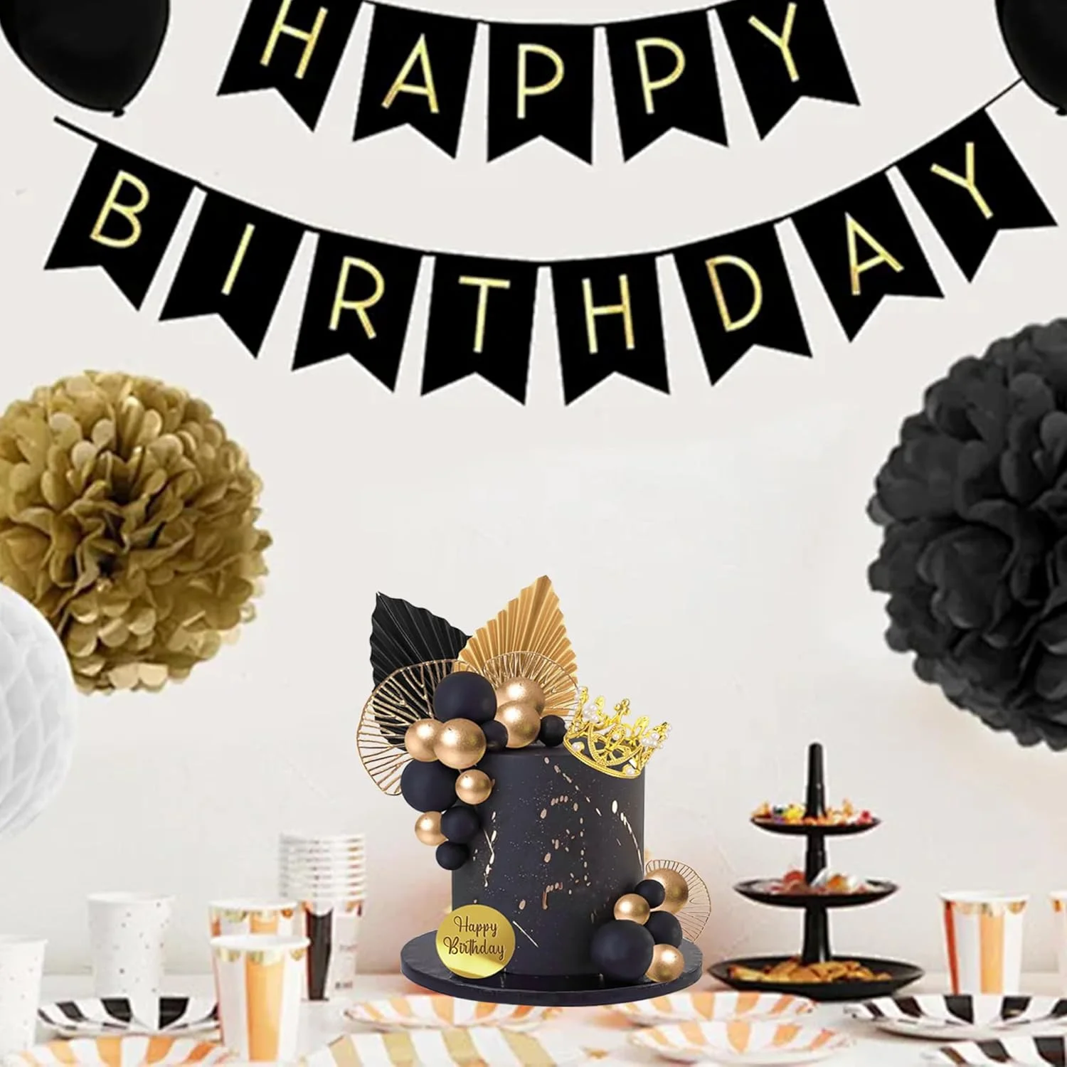 Bälle Kuchendeckel Krone Tiara Kuchendeckel Alles Gute zum Geburtstag Kuchendekorationen für Geburtstag Boho Hochzeit Babyparty Party Dekor – Detail 11