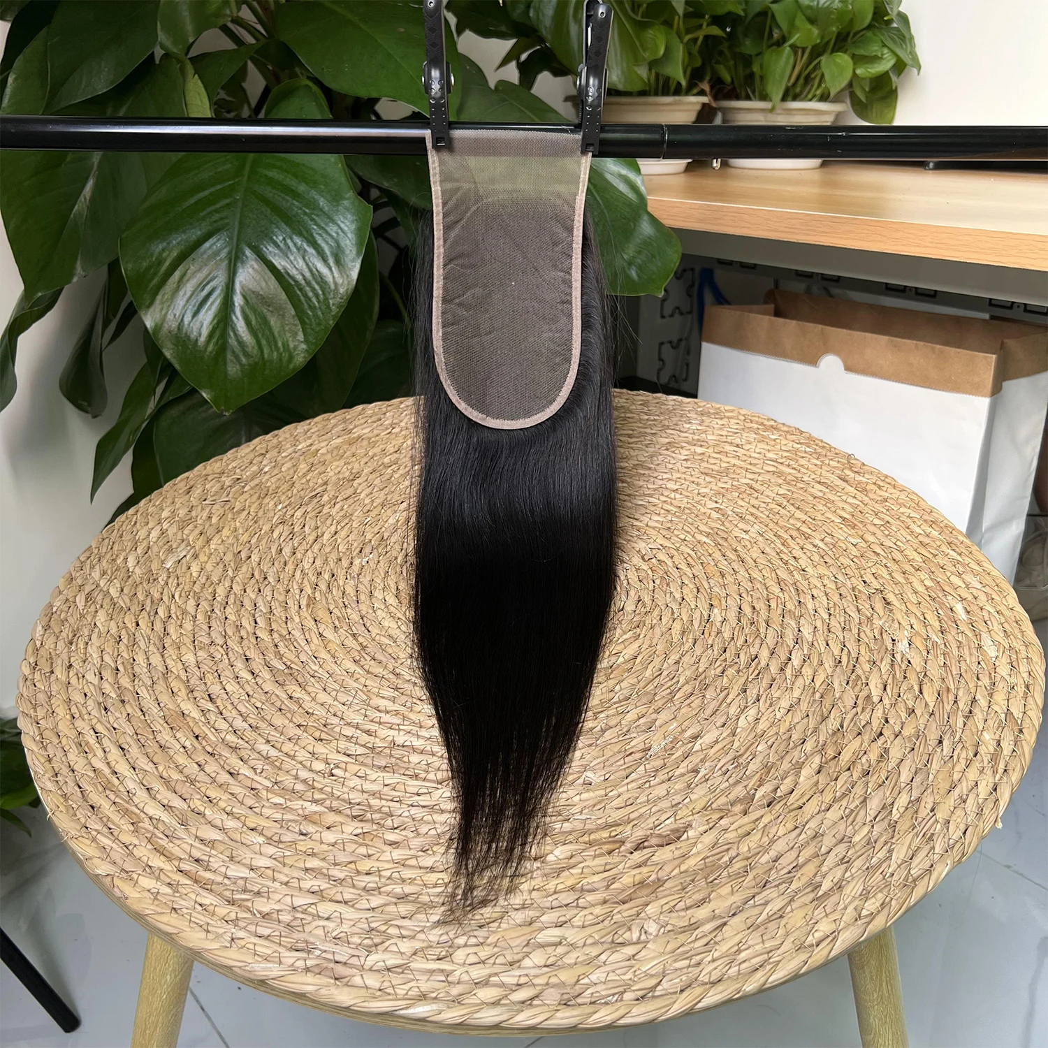 SWANEE Straight Hair 4x6 Transparent Invisible Lace Frontal Closure Indian Hair Pre Plucked 100% Human Hair Lace Frontal Closure