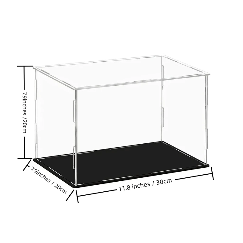 Acrylic Display Case Clear Display Box for Collectibles, Action Figures, Lego models Dustproof Protection Storage(30x20x20cm)