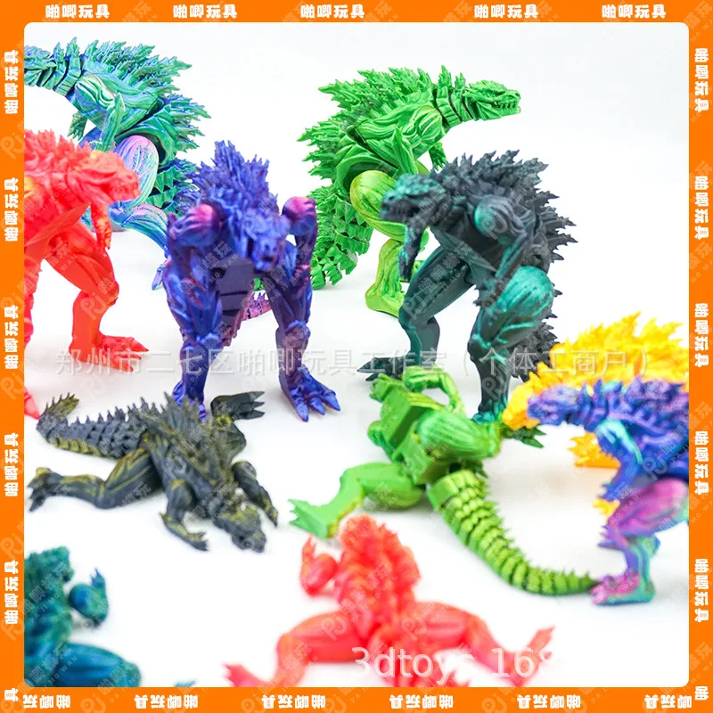 16/23CM 3D Printed Godzilla Action Figure Q version Toys Monster Figure Joint Model Desktop Ornament Gift - view 4