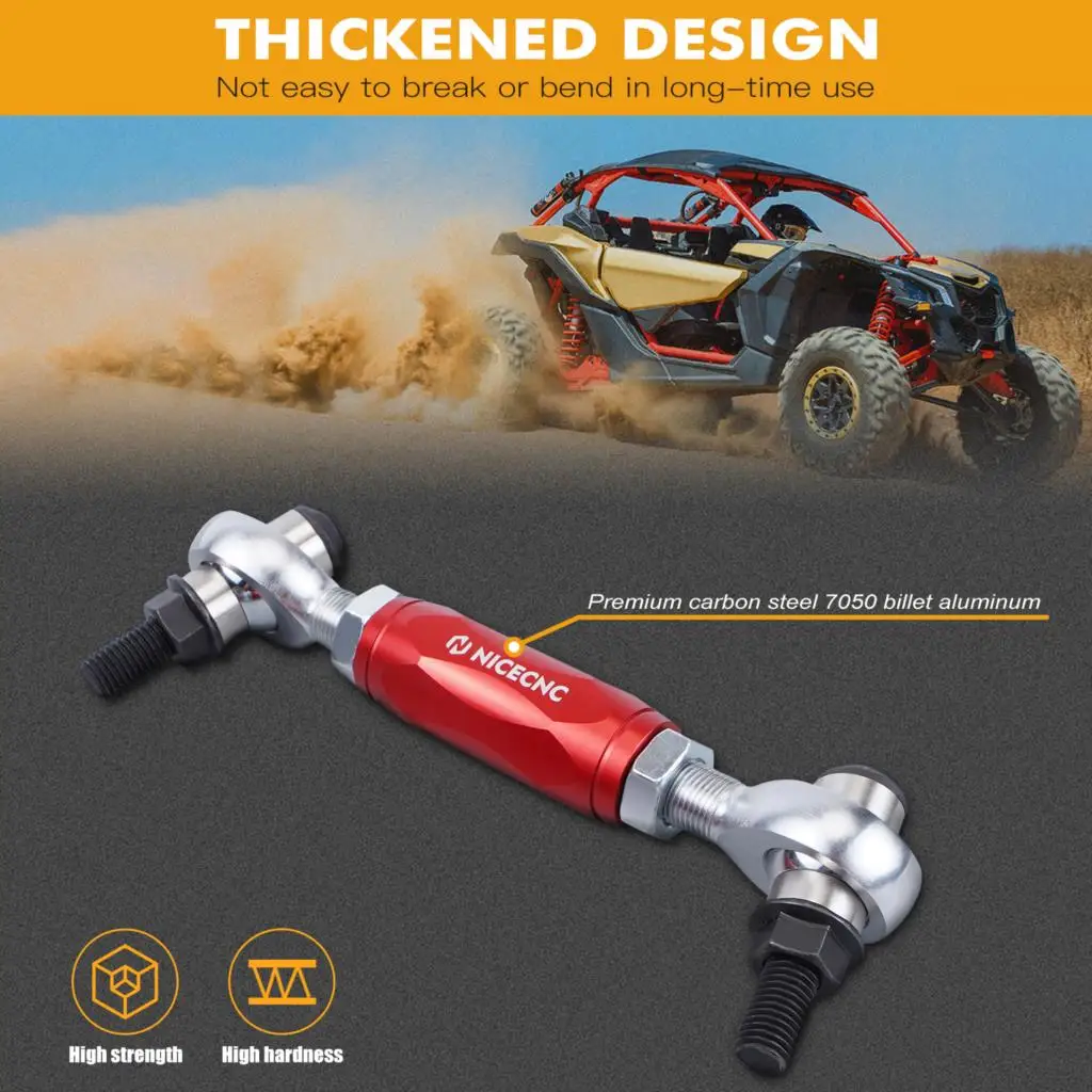 NICECNC For Can Am Maverick X3 2017-2023 스웨이 바 스태빌라이저 링크 키트 알루미늄 UTV 액세서리 견고한 녹 방지 더 큰 직경 썸네일 4