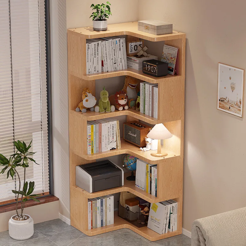 

Corner floor bookshelf storage picture book storage rack multi-layer simple