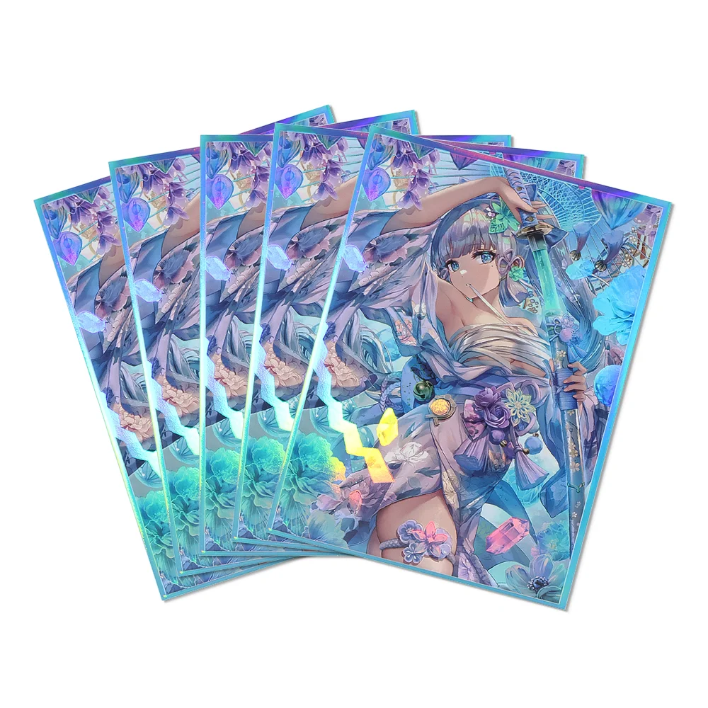 50PCS Kamisato Ayaka Top-Loading Anime Card Sleeves, 67x92mm  Protectors for TCG/PTCG Cards