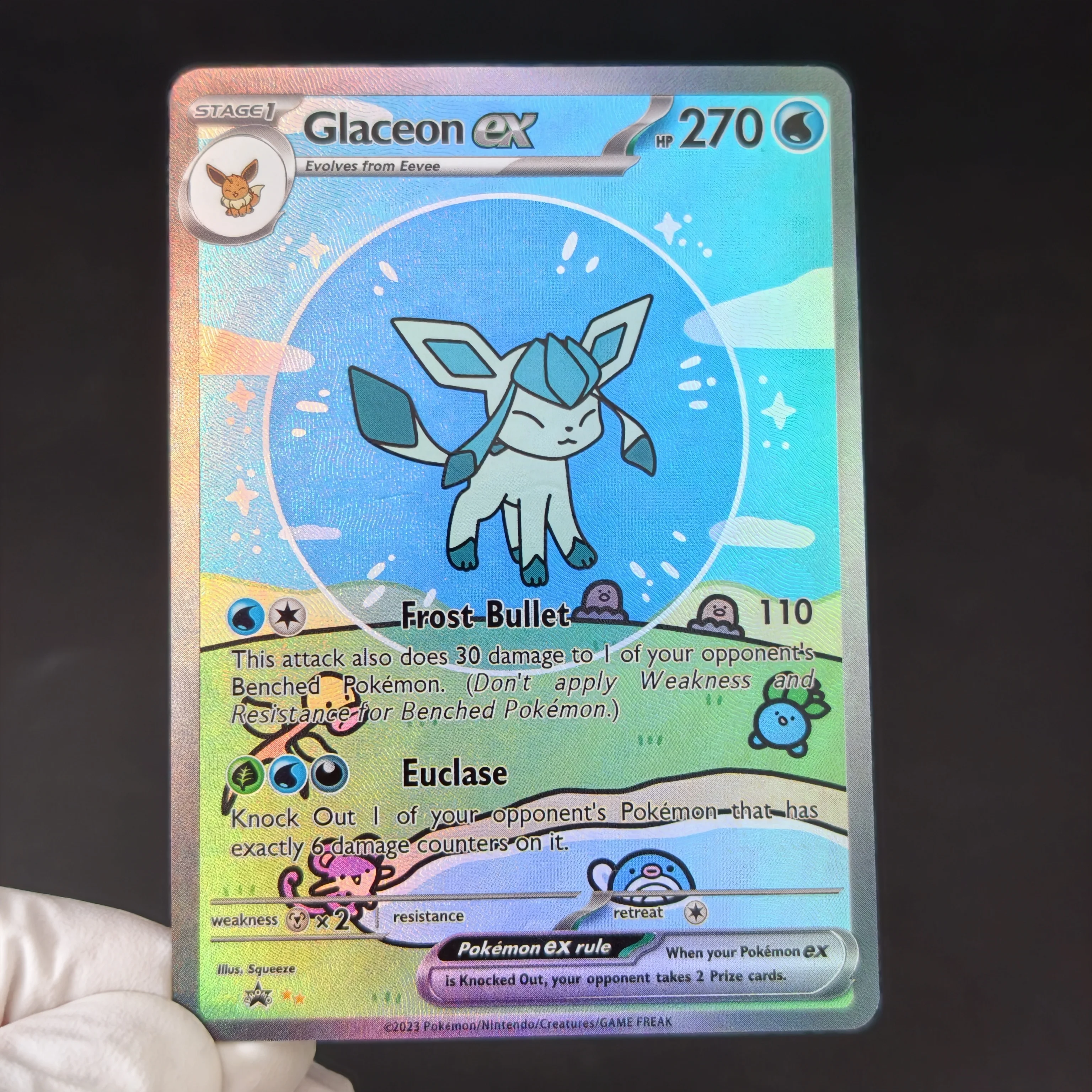 DIY PKM Card PTCG Bubble Pokemon Eeveelution Umbreon Sylveon Leafeon Full Art Holo Self Made Single Card Classic Game Anime Card view 4