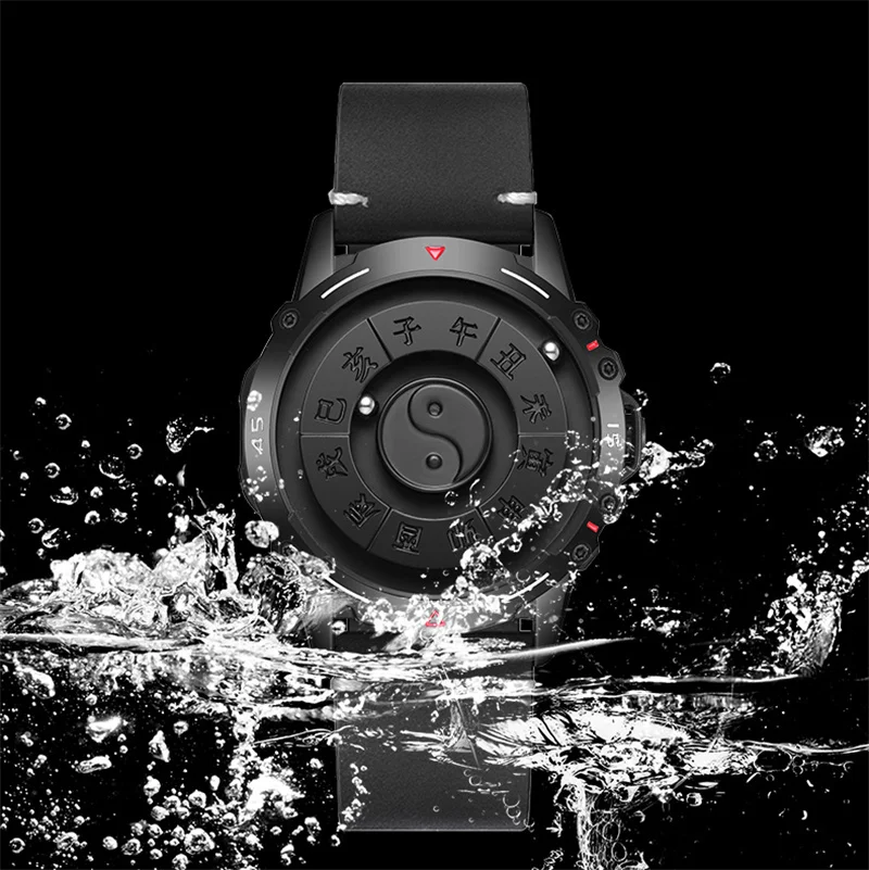 DOM 1737 Creative Stainless Steel Rolling Pointer Magnetic Men\'s Popular Elements Cool Trend Waterproof Fashion Quartz Watch