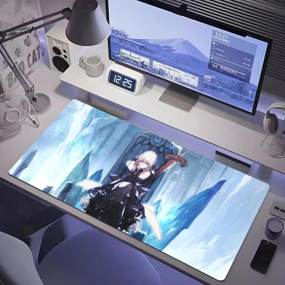 

fate saber alter Mouse Pad Tablet mouse Pad Laptop xl desktop mouse pad, cute HD Rainbow Gaming keyboard pad, csgo Player, 90x40