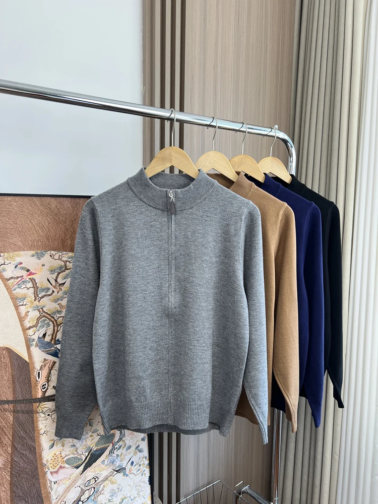 

Soft Touch Knitted Sweater Cardigan Warm Skin-friendly Pure Color Men's Autumn Winter Faion Casual Wear Comfortable Coat