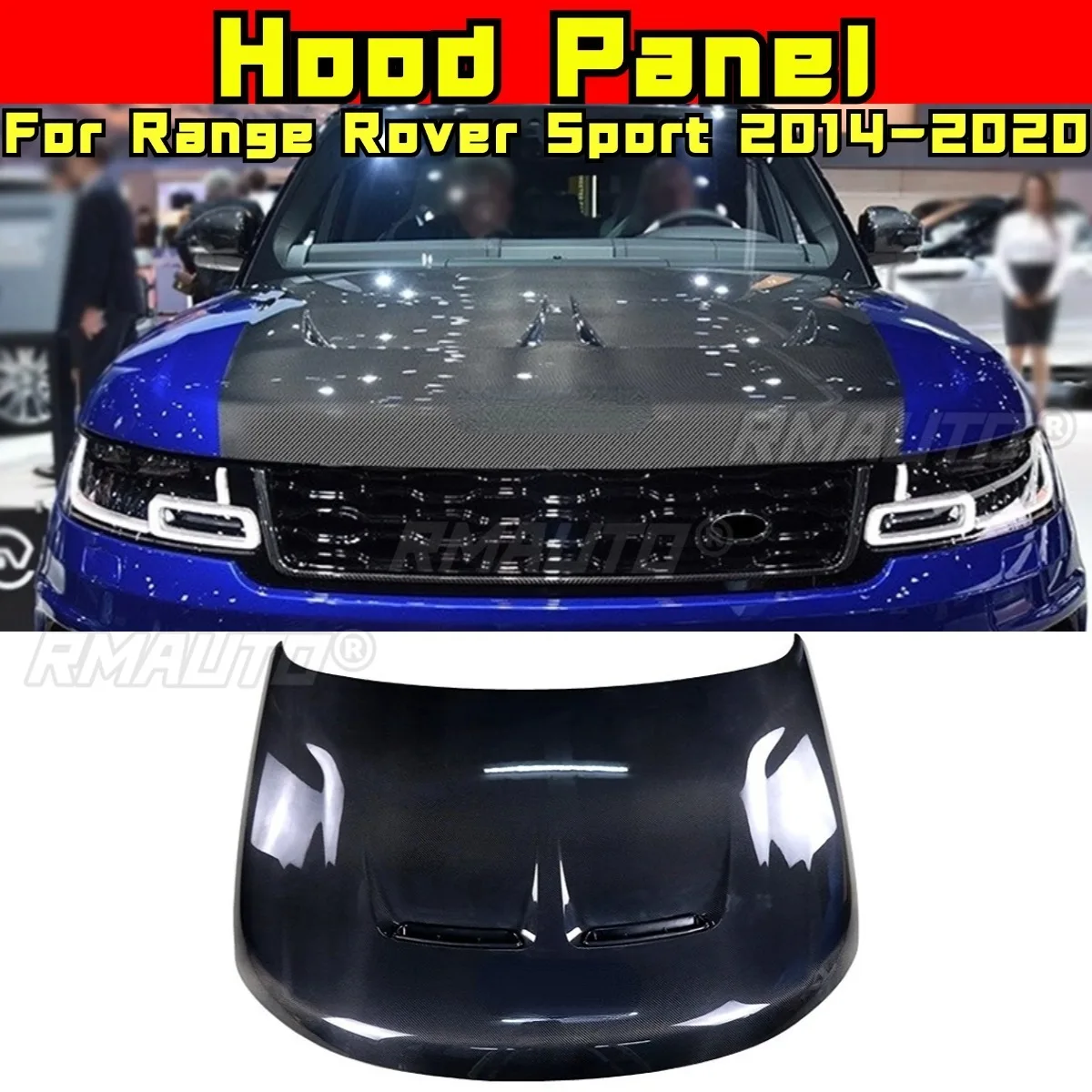 

For Range Rover Sport 2014-2020 Body Kit Hood Panel Front Bonnet Hood Compatible Engine Hood Cover Carbon Fiber Car Accessories