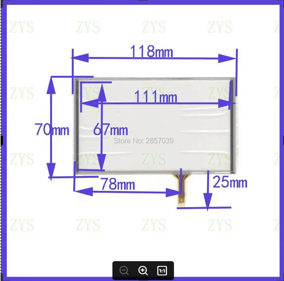 LFTP-018-5   5Inch 118mm*70mm  4Wire Resistive TouchScreen Panel Digitizer  118*70 this is compatible