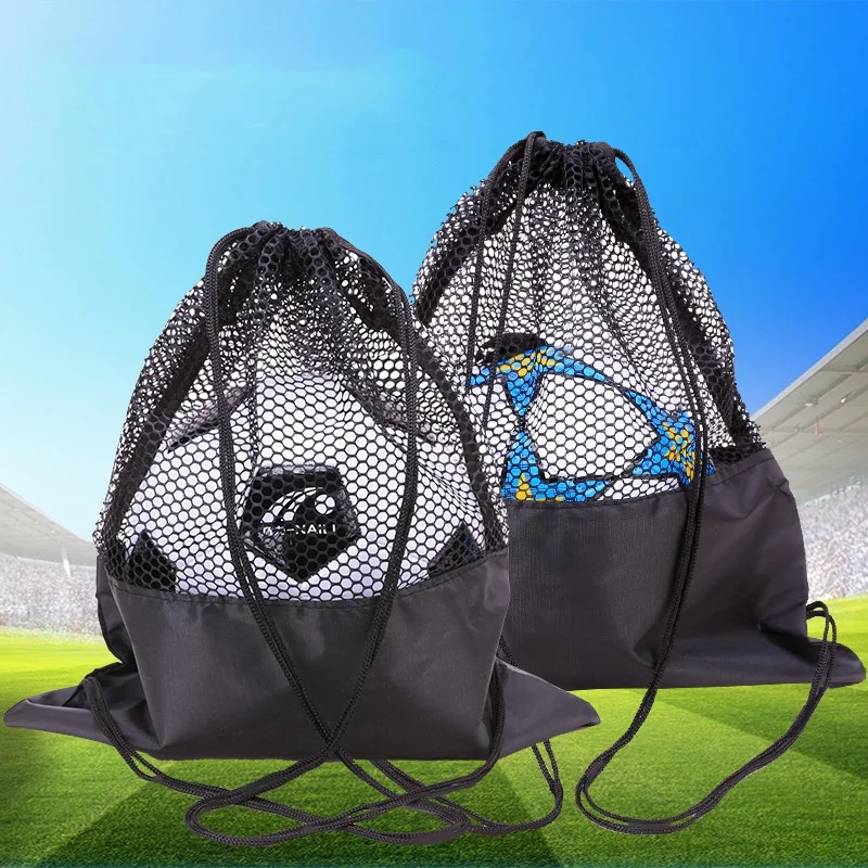 

Lightweight Drawstring Mesh Backpack Bag Portable Football Volleyball Basketball Storage Bag Hiking Sports Travel Gym Pocket Bag