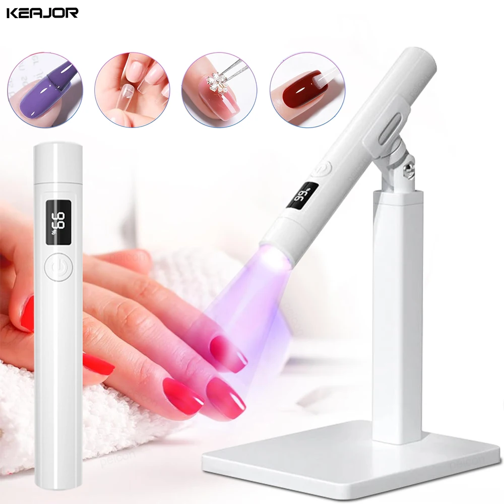 Mini UV LED Nail Lamp para Manicure, Nail Art, Gel Polish Secador, Carregamento USB com Display, Uso doméstico, portátil, cura rápida, Nail Lamp