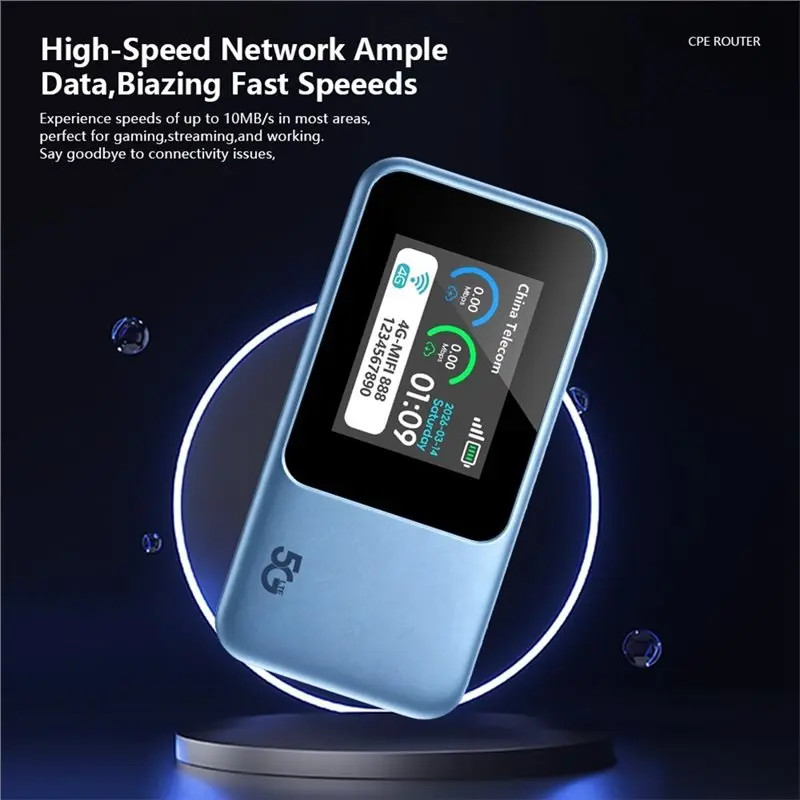 QWE-Professional 150Mbps 4G LTE Wifi Modem Dual-Band 2.4Ghz+ 5.8Ghz Wifi 6 Hotspot Color Screen 4G Mobile Wifi Router