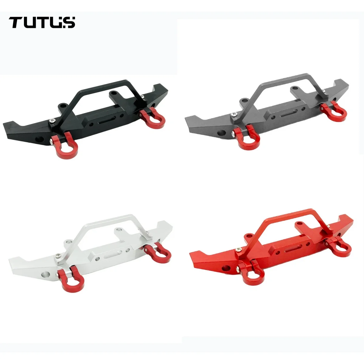 For WPL C14 C24 C24-1 1/16 RC Cars Metal Anti-Collision Front Bumper 4WD Truck Track Upgrade Parts