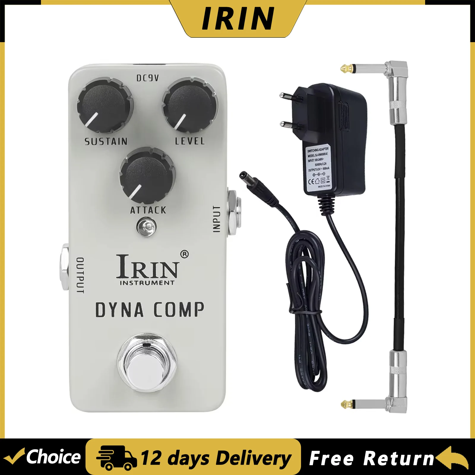 IRIN RS-12 Dyna Comp Effect Pedal Electric Guitar Dynamic compression Pedal True Bypass Guitar Accessories & Parts Tools