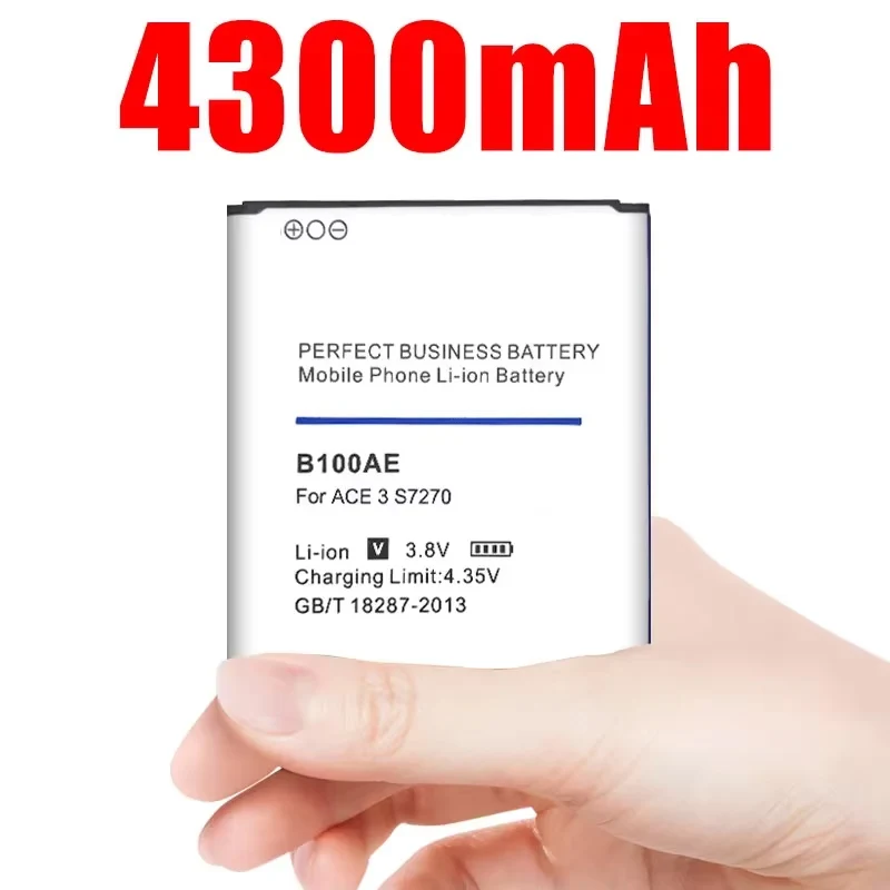 4300mah B100ae Battery for Samsung Galaxy Ace 3 S7270 S7272 S7898 S7562c S7568i I699i S7262