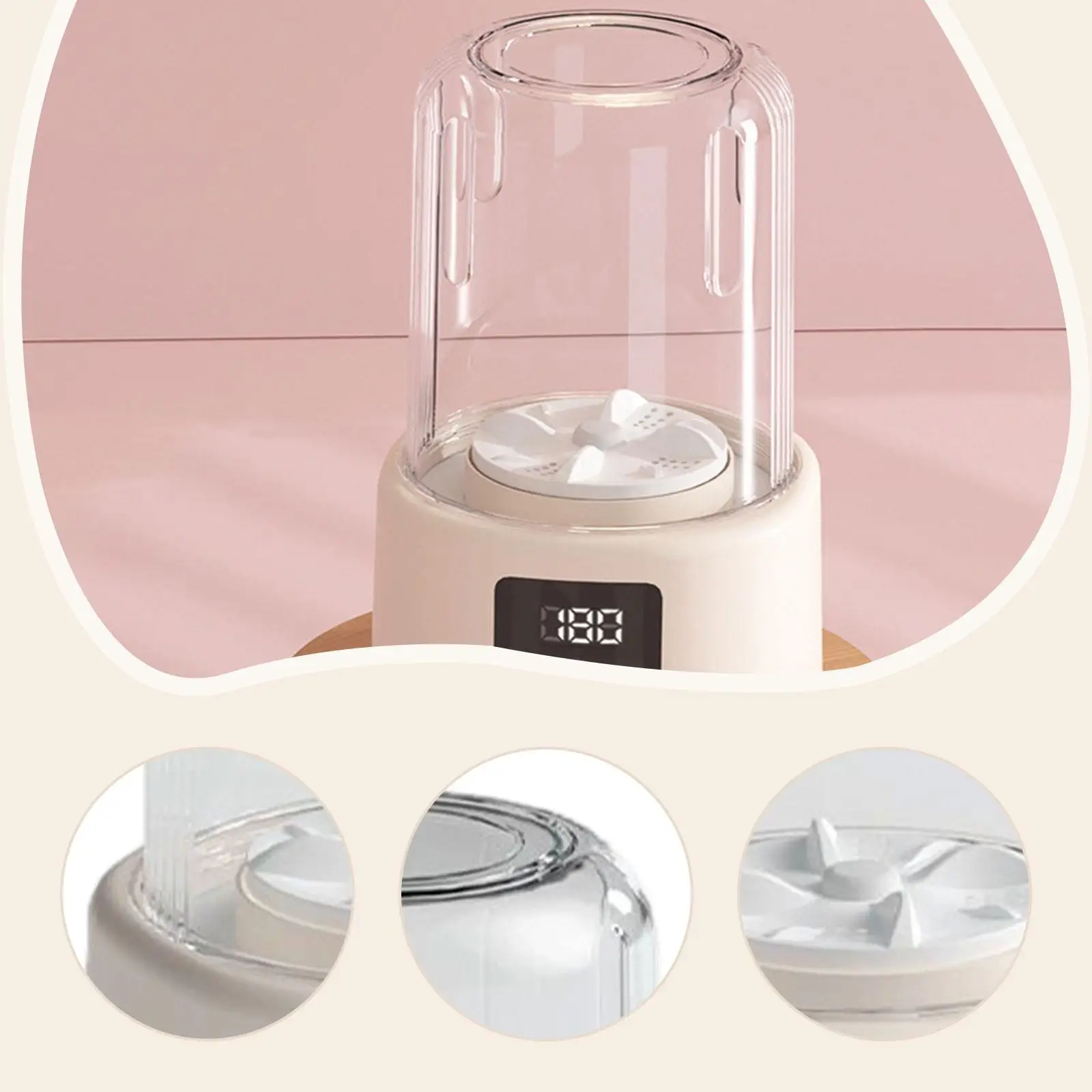 Mini lavadora de ropa interior, limpieza profunda, taza de lavandería, sujetador, Mini lavadora para