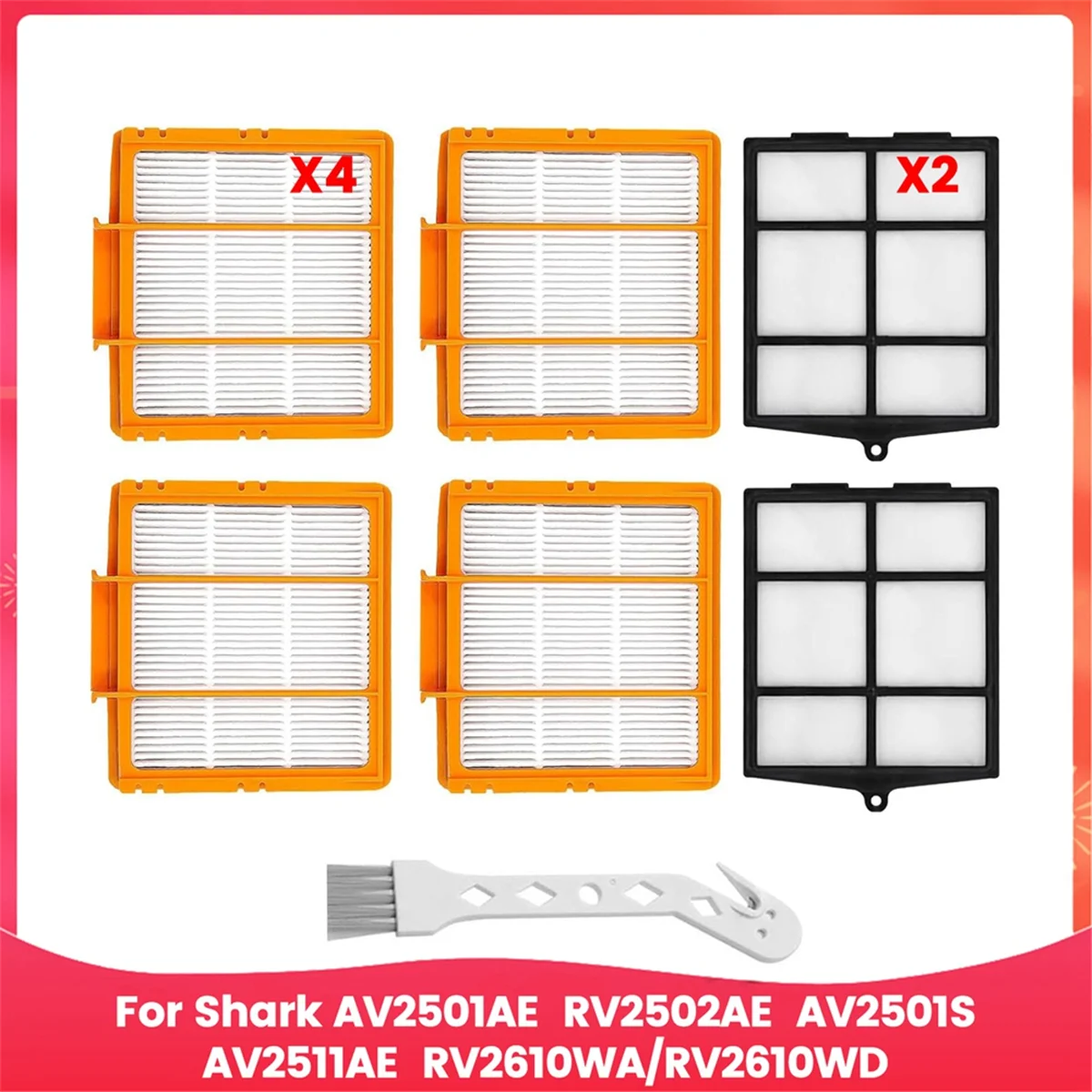 Hepa Filter Replacement for Shark AV2501AE, RV2502AE, AV2501S, AV2511AE, RV2610WA/RV2610WD Robot Vacuum Cleaner Filters