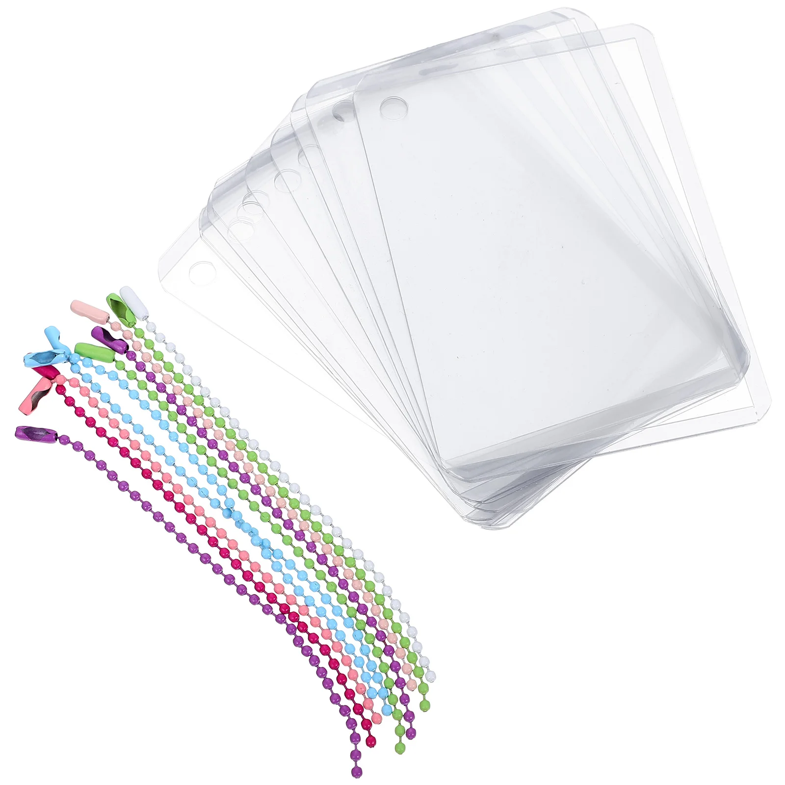 

10 Sets Clear Plastic Photocard Holder Photo Protector Transparent Celebrity Cover Chain Badge Accessories Storage