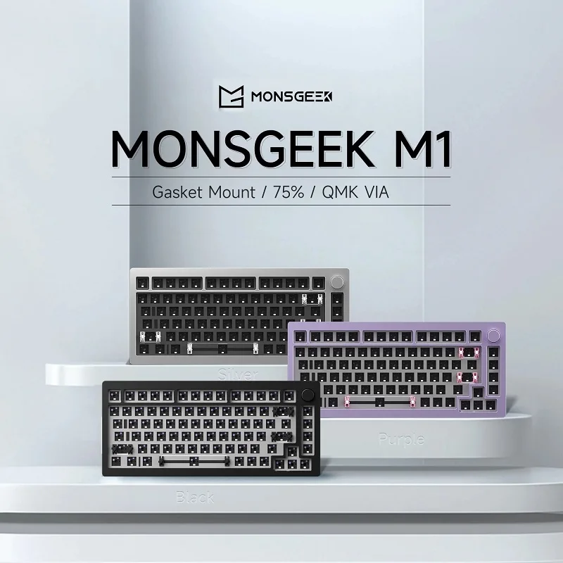 

New 2023 Monsgeek M1 Diy Kit Tkl Rgb Hot-swap South-facing Barebone Mechanical Aluminum Keyboard Kit Cnc Metal Via Gasket-mount