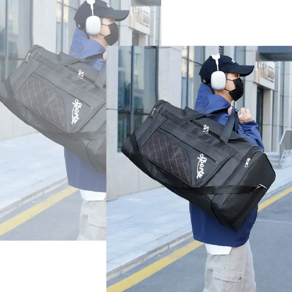 

Large Capacity Travel Duffel Bag Waterproof Dustproof Sports Fitness Bag Wear Resistant with Shoe Compartment